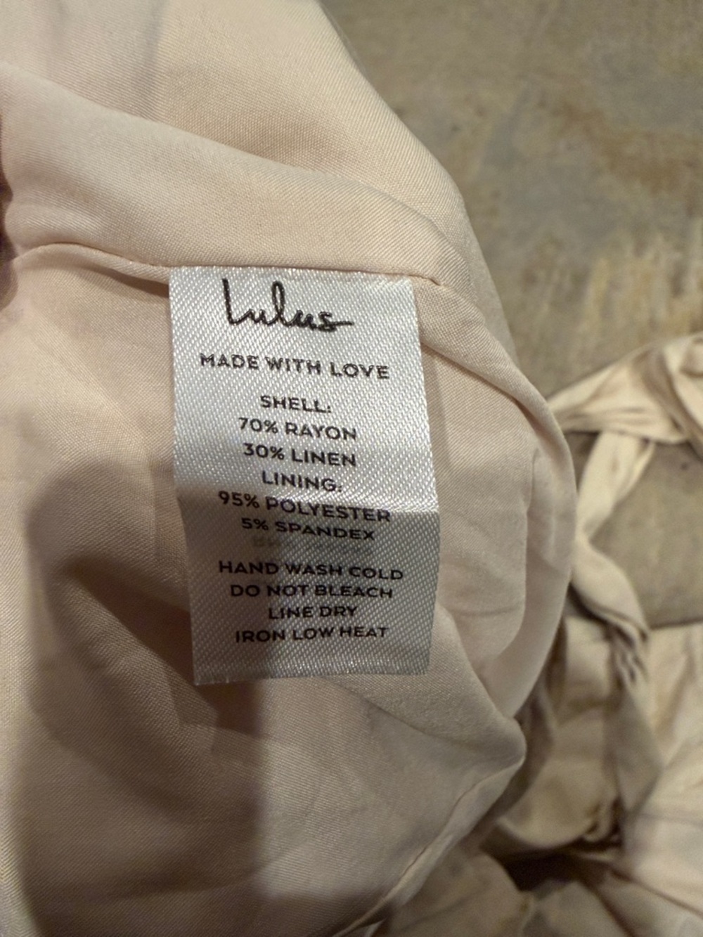 Lulu's Cream Wrap Maxi Skirt with Side Tie size S new Rayon and linen blend - Picture 3 of 5